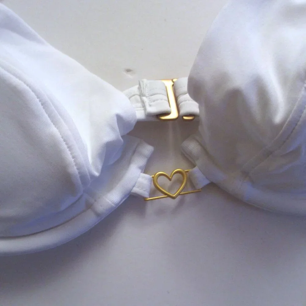 L*SPACE Stardust Push Up Bikini Top MEDIUM White Removable padding Orig. $114